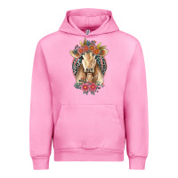 Fuchsia Pink flower cow Urban Hoodie - Jasminsmagicworld