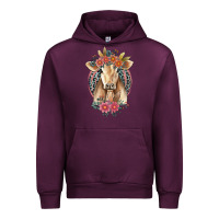 Mauve Wine flower cow Urban Hoodie - Jasminsmagicworld