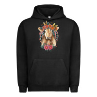 Pigment Black flower cow Urban Hoodie - Jasminsmagicworld