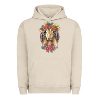 Pigment French Oak flower cow Urban Hoodie - Jasminsmagicworld