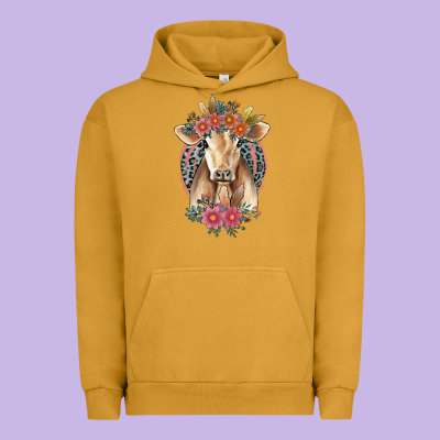 Flower Cow Urban Hoodie Designed By Jasminsmagicworld