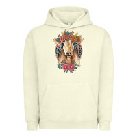 Pigment Pistachio flower cow Urban Hoodie - Jasminsmagicworld