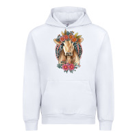 White flower cow Urban Hoodie - Jasminsmagicworld