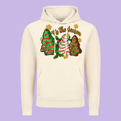 'tis The Season Christmas Cake Vintage Hoodie Designed By Zillion Design Studio