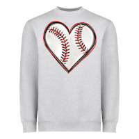 Heather Grey baseball heart Heavyweight Sweatshirt - texasbilliewilder