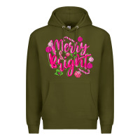 Army Green merry and bright Premium Hoodie - MaliasSmallBusiness