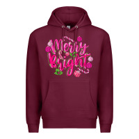 Burgundy merry and bright Premium Hoodie - MaliasSmallBusiness