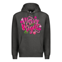 Charcoal Heather merry and bright Premium Hoodie - MaliasSmallBusiness