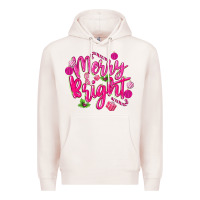 Pale Pink merry and bright Premium Hoodie - MaliasSmallBusiness
