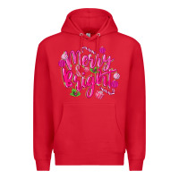Red merry and bright Premium Hoodie - MaliasSmallBusiness