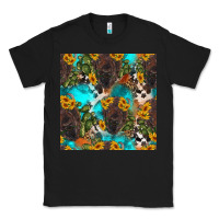 Black western bison and sunflowers seamless pattern Classic Tee - HRA Design Shop