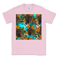 Bubblegum Pink western bison and sunflowers seamless pattern Classic Tee - HRA Design Shop