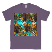 Lavender western bison and sunflowers seamless pattern Classic Tee - HRA Design Shop
