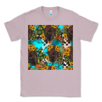 Lilac western bison and sunflowers seamless pattern Classic Tee - HRA Design Shop