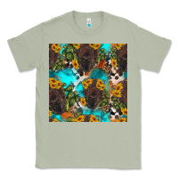 Matcha western bison and sunflowers seamless pattern Classic Tee - HRA Design Shop