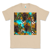 Mushroom western bison and sunflowers seamless pattern Classic Tee - HRA Design Shop