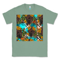 Sage western bison and sunflowers seamless pattern Classic Tee - HRA Design Shop