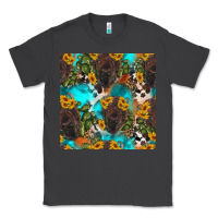 Smoke western bison and sunflowers seamless pattern Classic Tee - HRA Design Shop