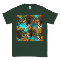 Sports Green western bison and sunflowers seamless pattern Classic Tee - HRA Design Shop