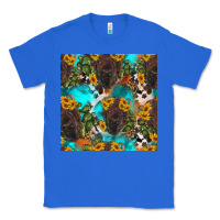 True Royal western bison and sunflowers seamless pattern Classic Tee - HRA Design Shop