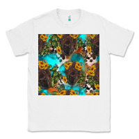 White western bison and sunflowers seamless pattern Classic Tee - HRA Design Shop