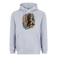 Heather Grey western tennessee horse Heavyweight Hoodie - LillyAllenDesigns