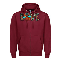 Burgundy love turkey Zipper Hoodie - JahusDesignShop