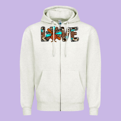 Love Turkey Zipper Hoodie Designed By Jahusdesignshop