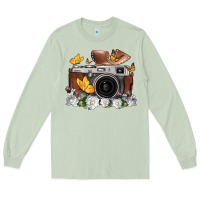 Matcha floral butterfly film roll vintage camera Long Sleeve Tee - FaDigitalArtStudio