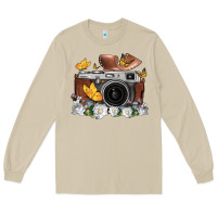Mushroom floral butterfly film roll vintage camera Long Sleeve Tee - FaDigitalArtStudio