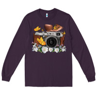 Plum floral butterfly film roll vintage camera Long Sleeve Tee - FaDigitalArtStudio