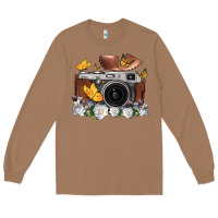 Toasted Coconut floral butterfly film roll vintage camera Long Sleeve Tee - FaDigitalArtStudio