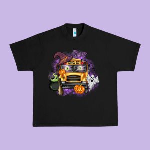 Halloween School Bus Urban Heavy Tee Designed By Texasbilliewilder