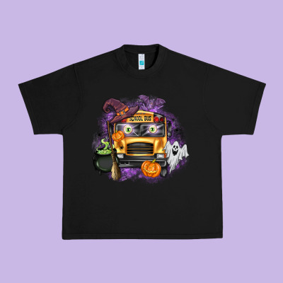 Halloween School Bus Urban Heavy Tee Designed By Texasbilliewilder