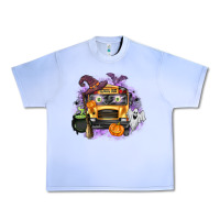 Grape Ice Halloween School Bus Urban Heavy Tee - texasbilliewilder