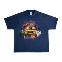 Navy Halloween School Bus Urban Heavy Tee - texasbilliewilder