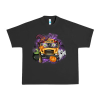 Pigment Black Halloween School Bus Urban Heavy Tee - texasbilliewilder