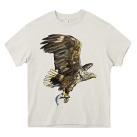Cream American White Sea Eagle Heavy Core Tee - LillyAllenDesigns