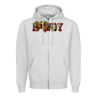 Dove Grey Christmas Howdy Bronco Rodeo Zipper Hoodie - JahusDesignShop
