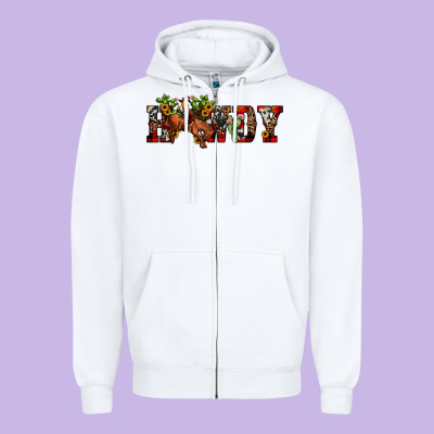 Christmas Howdy Bronco Rodeo Zipper Hoodie Designed By Jahusdesignshop