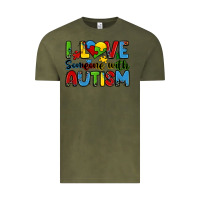 Vintage Olive i love someone with autism Vintage Tee - Zillion Design Studio