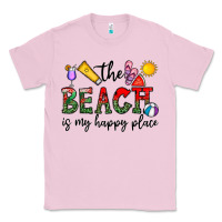 Bubblegum Pink the beach is my happy place Classic Tee - CowhideDigitalArt