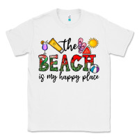 White the beach is my happy place Classic Tee - CowhideDigitalArt