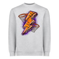 Heather Grey basketball lightning bolt Heavyweight Sweatshirt - Zillion Design Studio