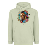 Matcha quarter horse floral Heavyweight Hoodie - LillyAllenDesigns