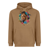 Toasted Coconut quarter horse floral Heavyweight Hoodie - LillyAllenDesigns