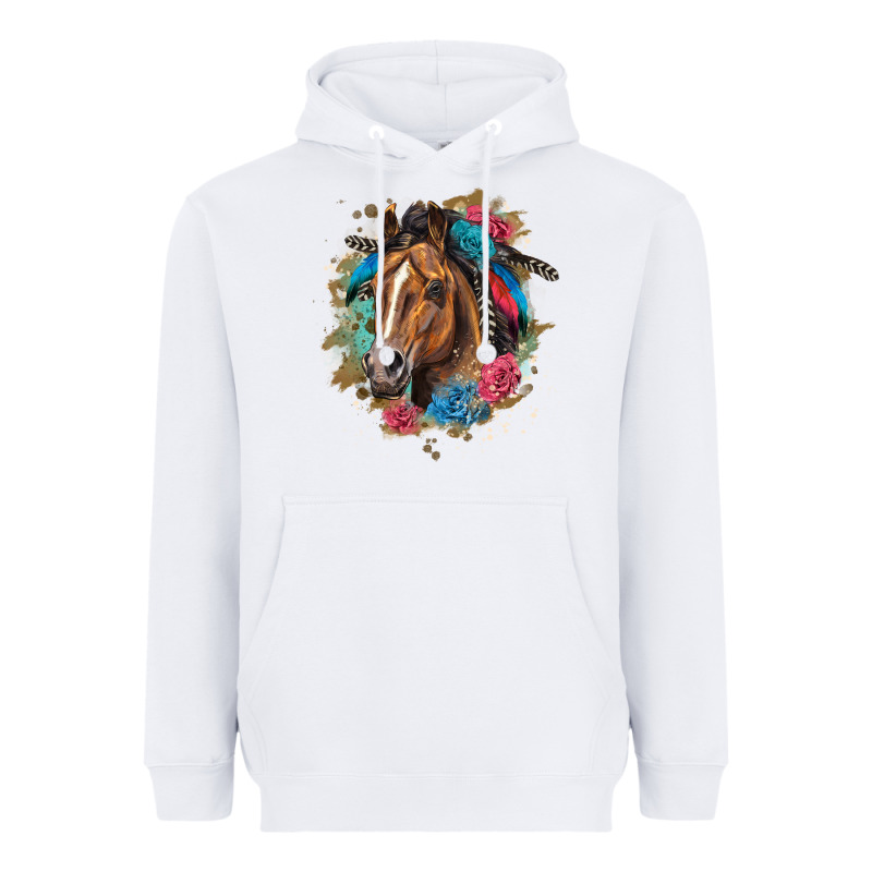 Quarter Horse Floral Heavyweight Hoodie by LillyAllenDesigns | Teevron