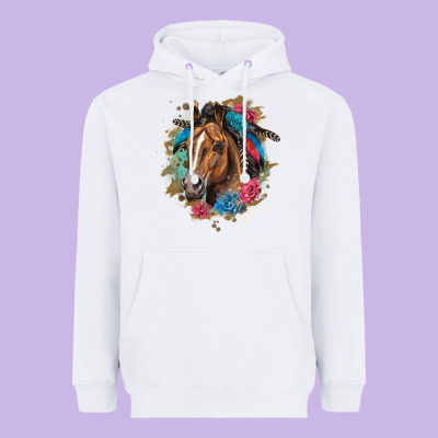 Quarter Horse Floral Heavyweight Hoodie Designed By Lillyallendesigns