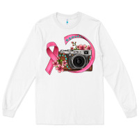 White floral cancer ribbon vintage camera Long Sleeve Tee - FaDigitalArtStudio