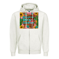 Oatmeal Heather raised 90's country guitar cactus sunflower's Zipper Hoodie - Artiststas